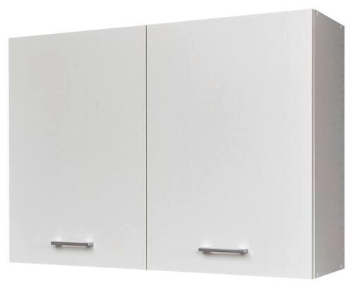 Küchenoberschrank Wow 100 cm Weiß 2 Drehtüren Bügelgriffe - Weiß, KONVENTIONELL (100/71,5/31cm) - P & B