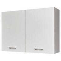 Küchenoberschrank Wow 100 Cm Weiß 2 Drehtüren Bügelgriffe - Weiß, KONVENTIONELL (100/71,5/31cm) - P & B