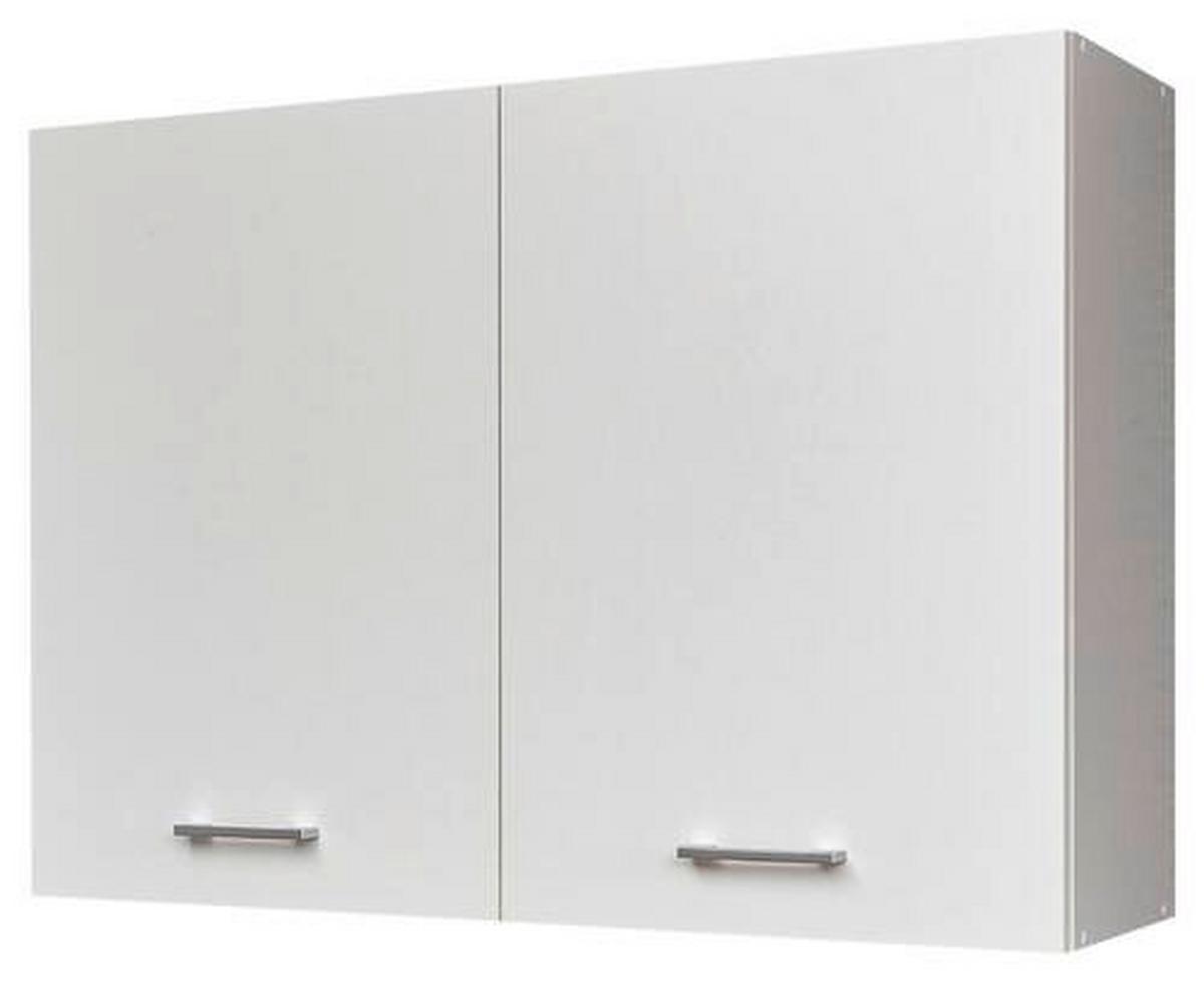 Küchenoberschrank Wow 100 Cm Weiß 2 Drehtüren Bügelgriffe - Weiß, KONVENTIONELL (100/71,5/31cm) - P & B