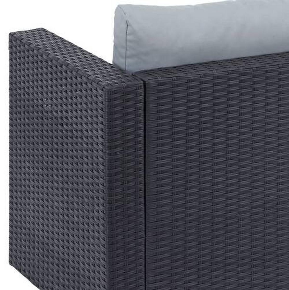 Lounge-garnitúra Sky - fekete/sötétszürke, Modern, műanyag/Üveg (137/198cm) - Ondega