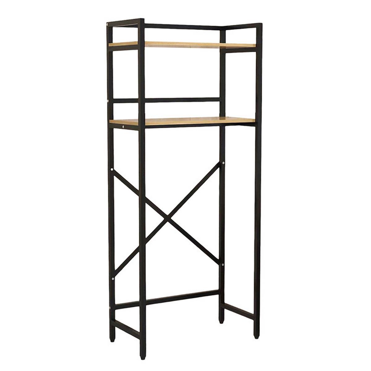 Waschmaschinenregal Respekta - Schwarz/Braun, Trend, Holzwerkstoff/Metall (168/70/35cm) - Homezone