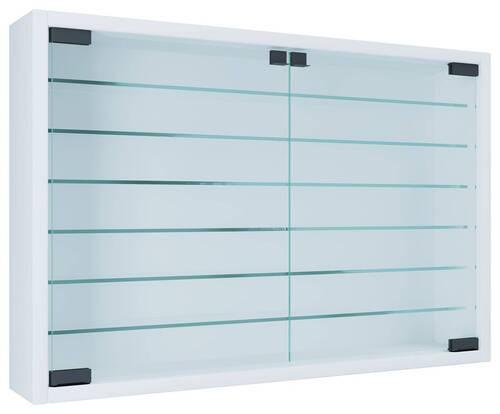 Hängevitrine Mandosa XL B: 60 cm Weiß mit Glastüren - Weiß, MODERN, Glas/Holzwerkstoff (60/40/10cm) - MID.YOU