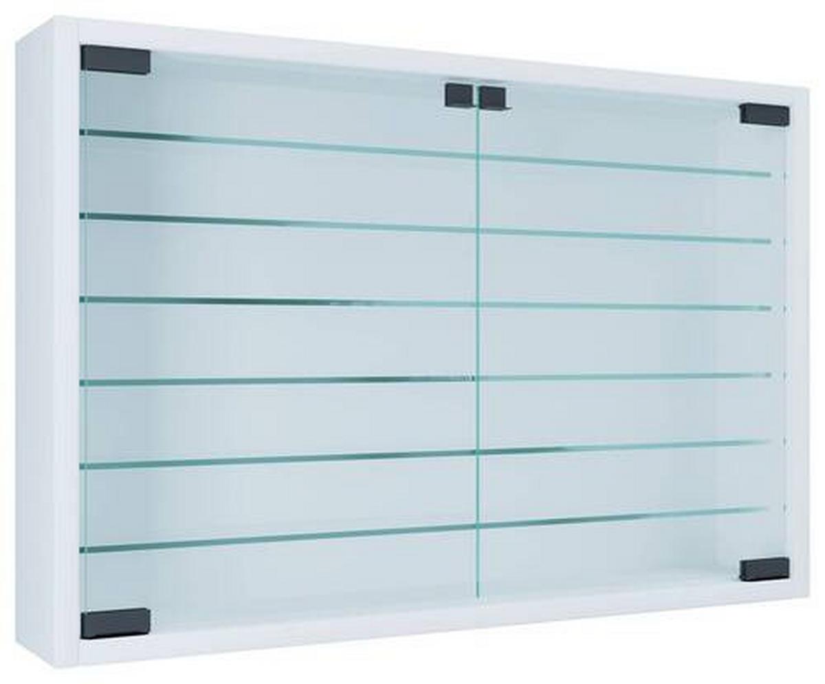 Hängevitrine Mandosa XL B: 60 cm Weiß mit Glastüren - Weiß, MODERN, Glas/Holzwerkstoff (60/40/10cm) - MID.YOU