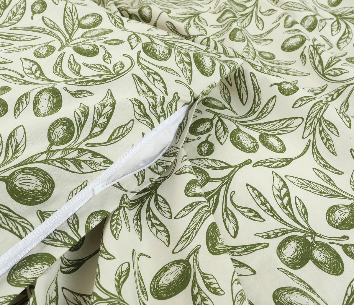 BETTWÄSCHE OLIVES - Weiß/Grün, MODERN, Textil - Luca Bessoni