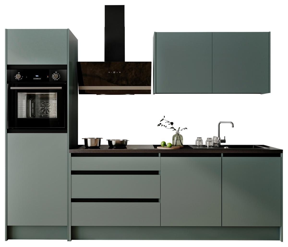 Küchenblock Troja Grün/grau B: 273 Cm - Schwarz/Grau, Design, Holzwerkstoff (273cm) - MID.YOU