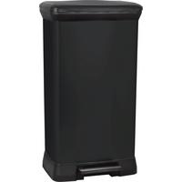 Mülleimer Deco mit Deckel 50 L Kunststoff Schwarz - Schwarz, Basics, Kunststoff (36,0/81,1/44,0cm) - Keter