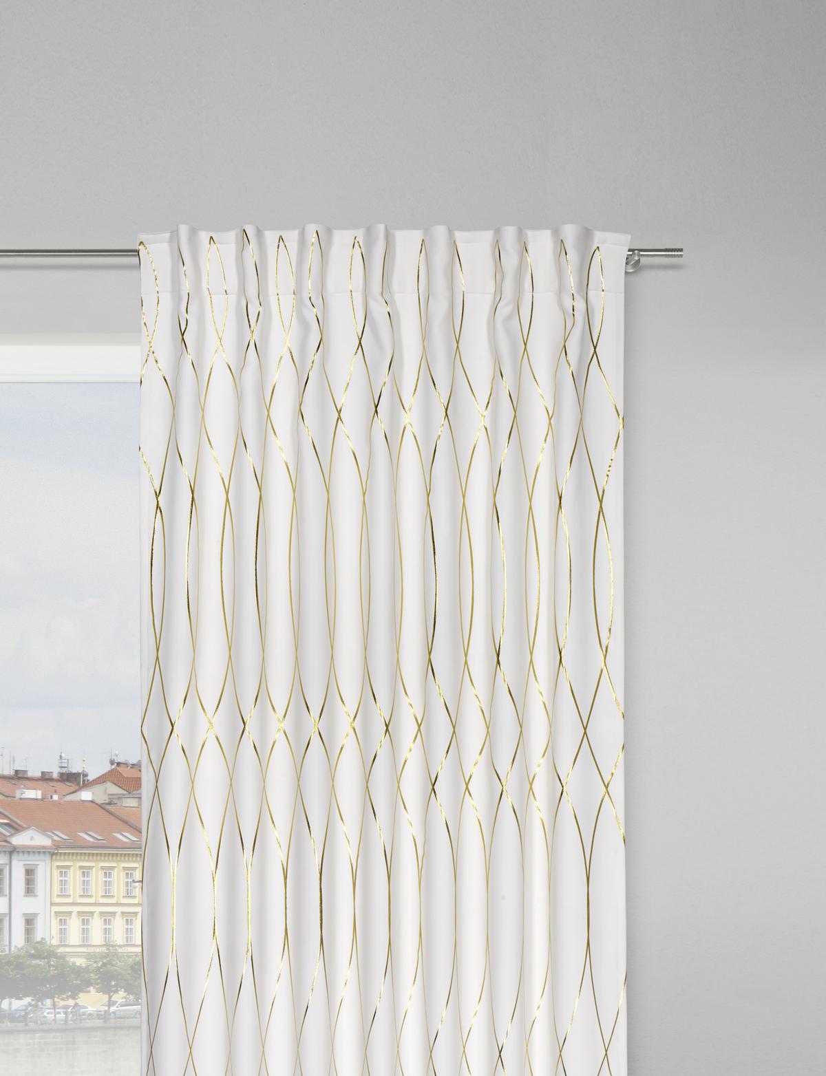 ZATEMŇOVACÍ ZÁVĚS Glamour, 140/245 cm - bílá/barvy zlata, Lifestyle, textil (140/245cm) - Modern Living