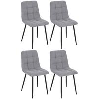 Vierfußstuhl Adea Leinenoptik Grau, B: 45 cm - Schwarz/Grau, KONVENTIONELL, Holz/Textil (45/88/55cm) - P & B
