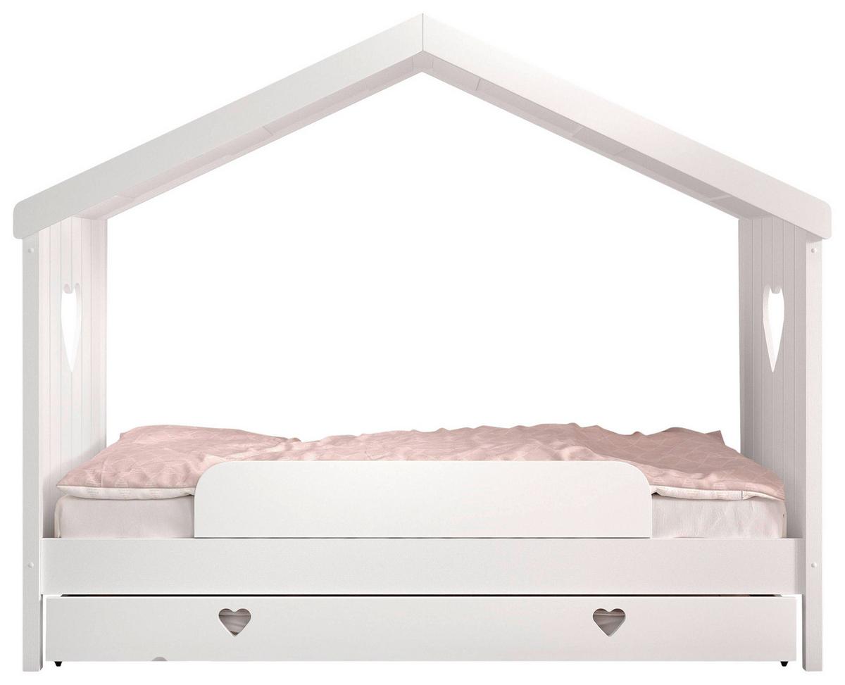 Hausbett Amori 90x200cm Kiefer Weiß, Lade+rollrost+sicherung - Weiß, Natur, Holz (90/200cm) - MID.YOU
