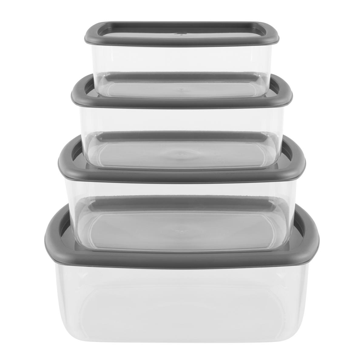 Tárolódoboz Szett Nicole 4 Részes - szürke, Konventionell, műanyag (18/5,5cm) - Ondega