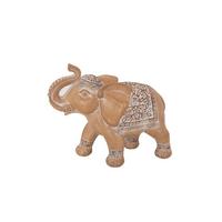 Dekoelefant Torus - Braun/Weiß, LIFESTYLE, Kunststoff (15,5/7,5/11,5cm) - Luca Bessoni