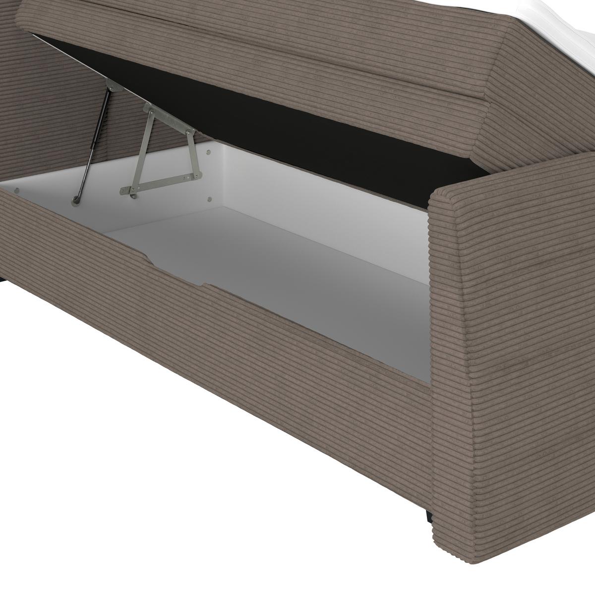Boxspringbett Libra - Dunkelbraun/Schwarz, KONVENTIONELL, Textil (160/200cm)