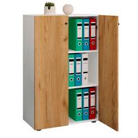 Aktenschrank Lona Weiß, Eiche Dekor B: 70cm - Honigeiche/Weiß, Design, Holzwerkstoff (70/110/39cm) - MID.YOU
