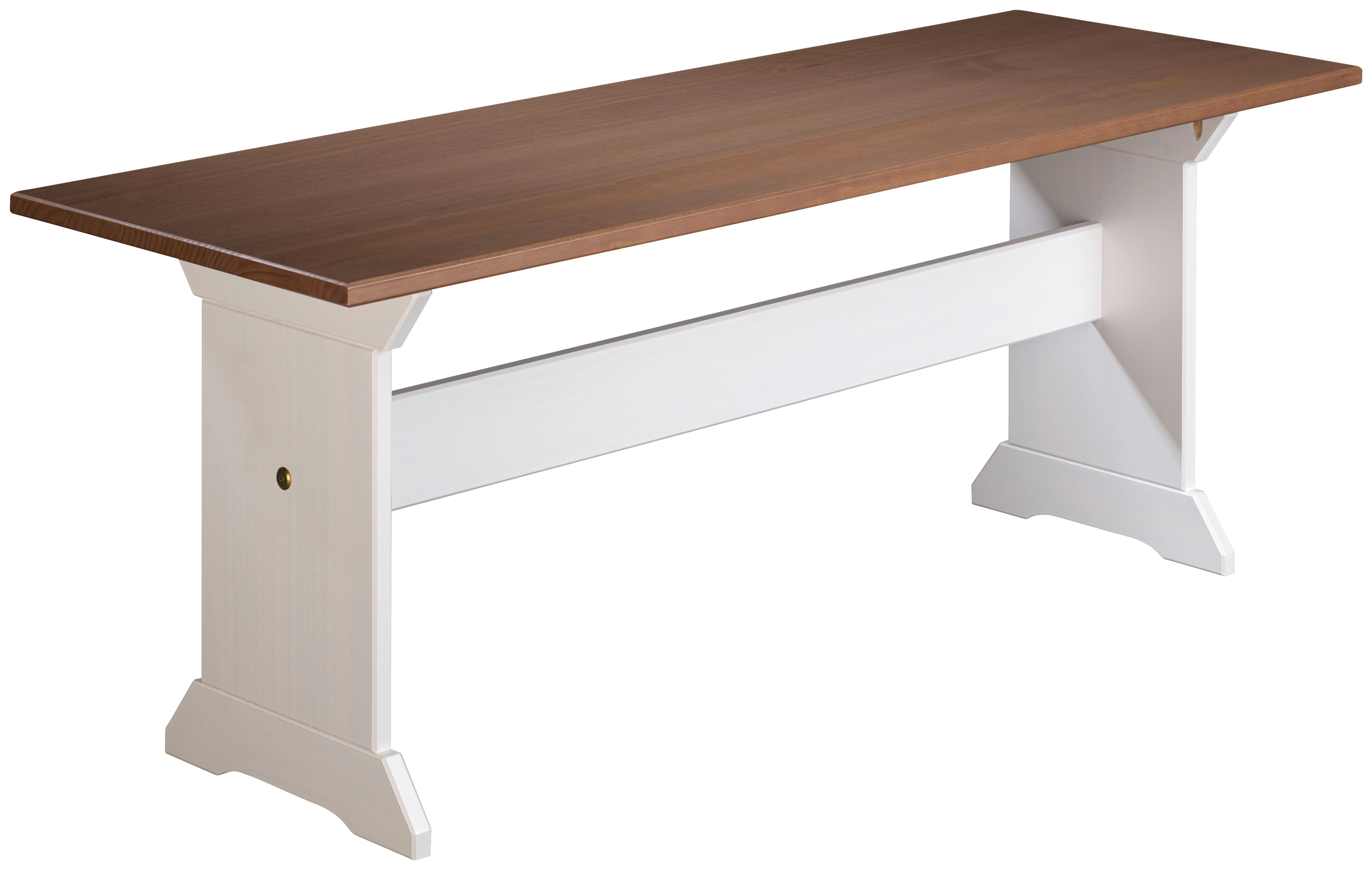 Sitzbank Holz Kiefer massiv Braun/Weiß Westerland B: 110cm - Weiß/Braun, KONVENTIONELL, Holz (110/45/37cm) - MID.YOU