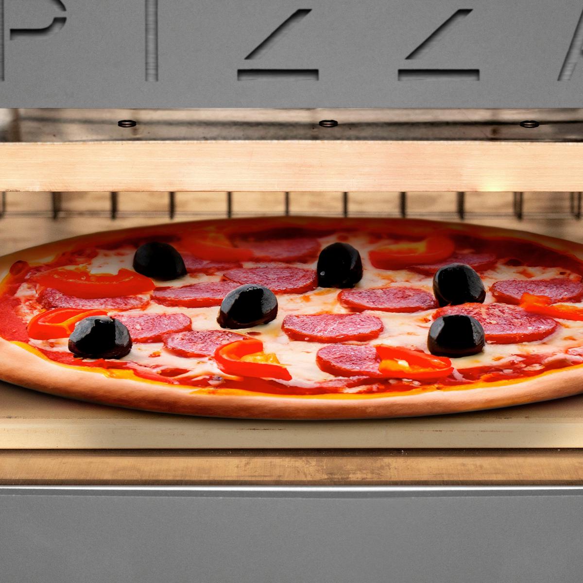 Elektromos Pizzakemence 2000w - fekete, Basics, fém (50/28/50cm)