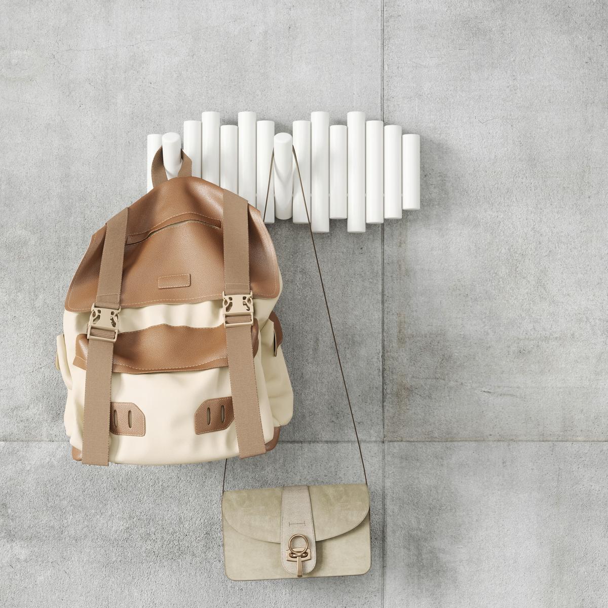 NÁSTENNÝ VEŠIAK PICKET - biela, Konventionell, kov/drevo (40/5/18cm) - Umbra