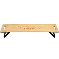 SERVIERBRETT Eisen/Bambus, faltbar - Schwarz/Naturfarben, Basics, Naturmaterialien/Metall (67/19/9cm) - Kesper