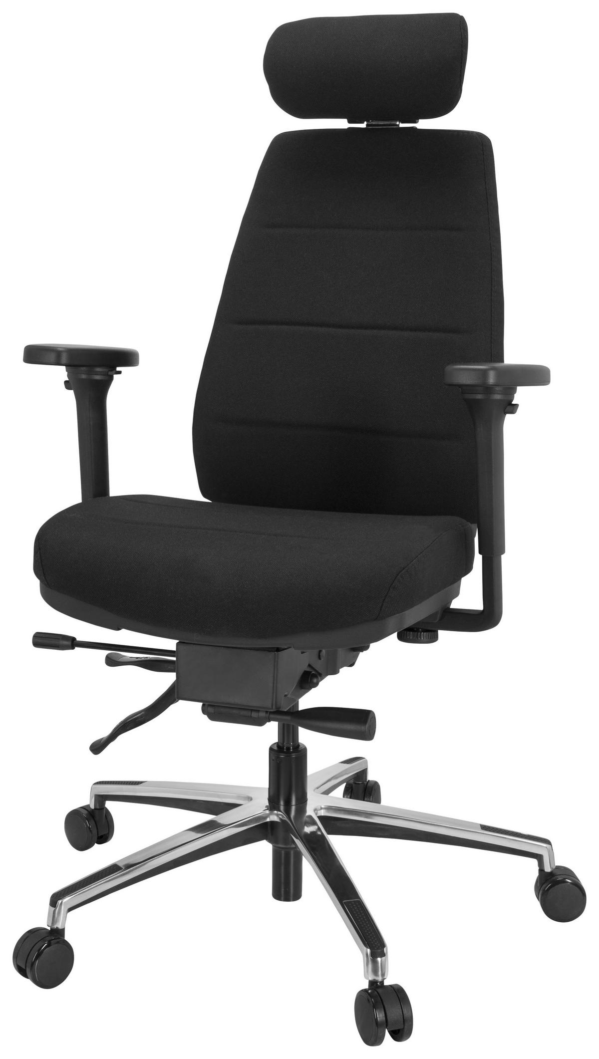 Bürostuhl Phoenix Pro Schwarz Bis 120 Kg - Silberfarben/Schwarz, Basics, Kunststoff/Textil (70/113/56cm) - MID.YOU