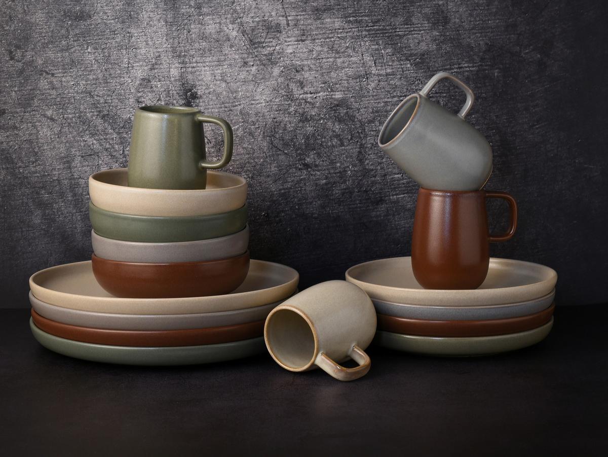 Kombiservice Uno Keramik 4 Personen Geschirr Set - Multicolor, MODERN, Keramik (40,5/37/49,5cm) - Creatable
