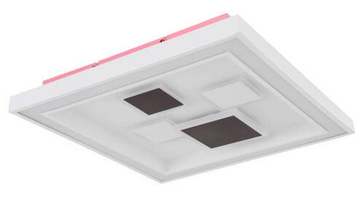 LED-Deckenleuchte 48405-50qsh - Anthrazit/Opal, Design, Kunststoff/Metall (48/48/7cm) - Globo