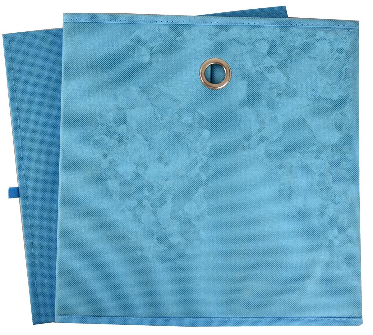 Skládací krabice Fibi, 30/30/30cm - světle modrá, Konvenční, karton/textil (30/30/30cm) - Based