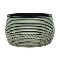 Pflanzentopf Marlisa - Schwarz/Grün, KONVENTIONELL, Kunststoff/Metall (36/20cm) - Luca Bessoni