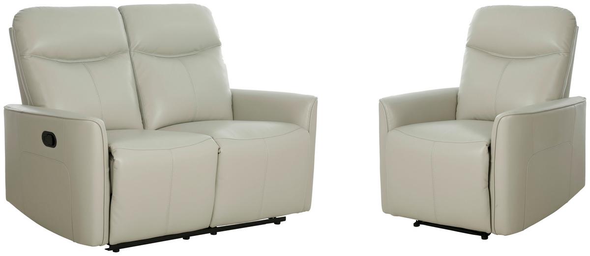 Sitzgarnitur 2-tlg. City Mit Relaxfunktion Grau - Grau, KONVENTIONELL, Textil (140/102/92cm) - P & B