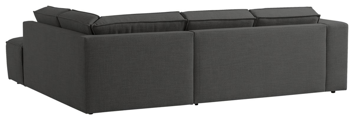 Ecksofa Dice Anthrazit 275x220 Cm - Anthrazit/Schwarz, MODERN, Textil (275/220cm) - Trendmanufaktur