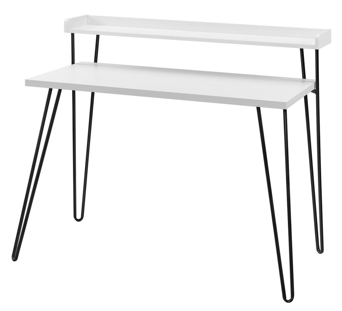 Schreibtisch Haven Weiß B: 89 cm - Schwarz/Weiß, Design, Papier/Holzwerkstoff (112/89/60cm) - MID.YOU