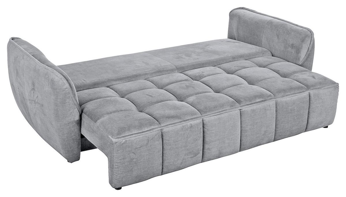 2-Sitzer-Sofa Mit Schlaffunktion Meyford B:250cm - Hellgrau/Schwarz, KONVENTIONELL, Textil (250/70/118cm) - MID.YOU