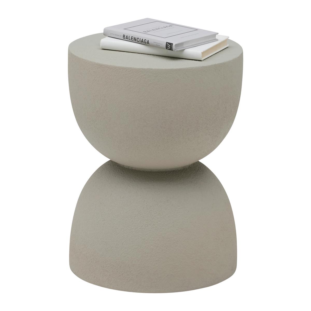 Odkládací stolek TONDO šedá - šedohnědá, Moderní, kámen (34/45/34cm) - Premium Living