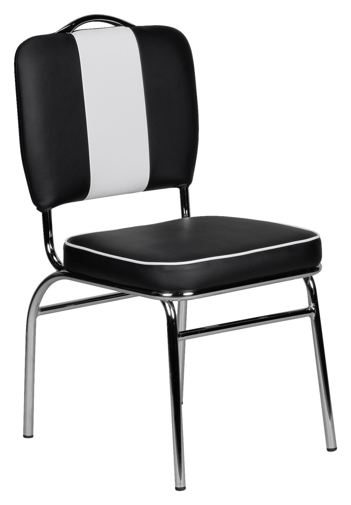 Retro židle Elivis černá/bílá - bílá/barvy stříbra, Moderní, kov/plast (47/90/45cm) - MID.YOU