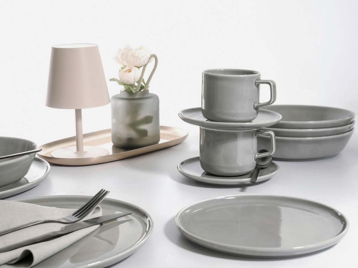 Kombiservice Chef Collection, Grau, 30--Teilig. - Hellgrau, Basics, Keramik - Creatable