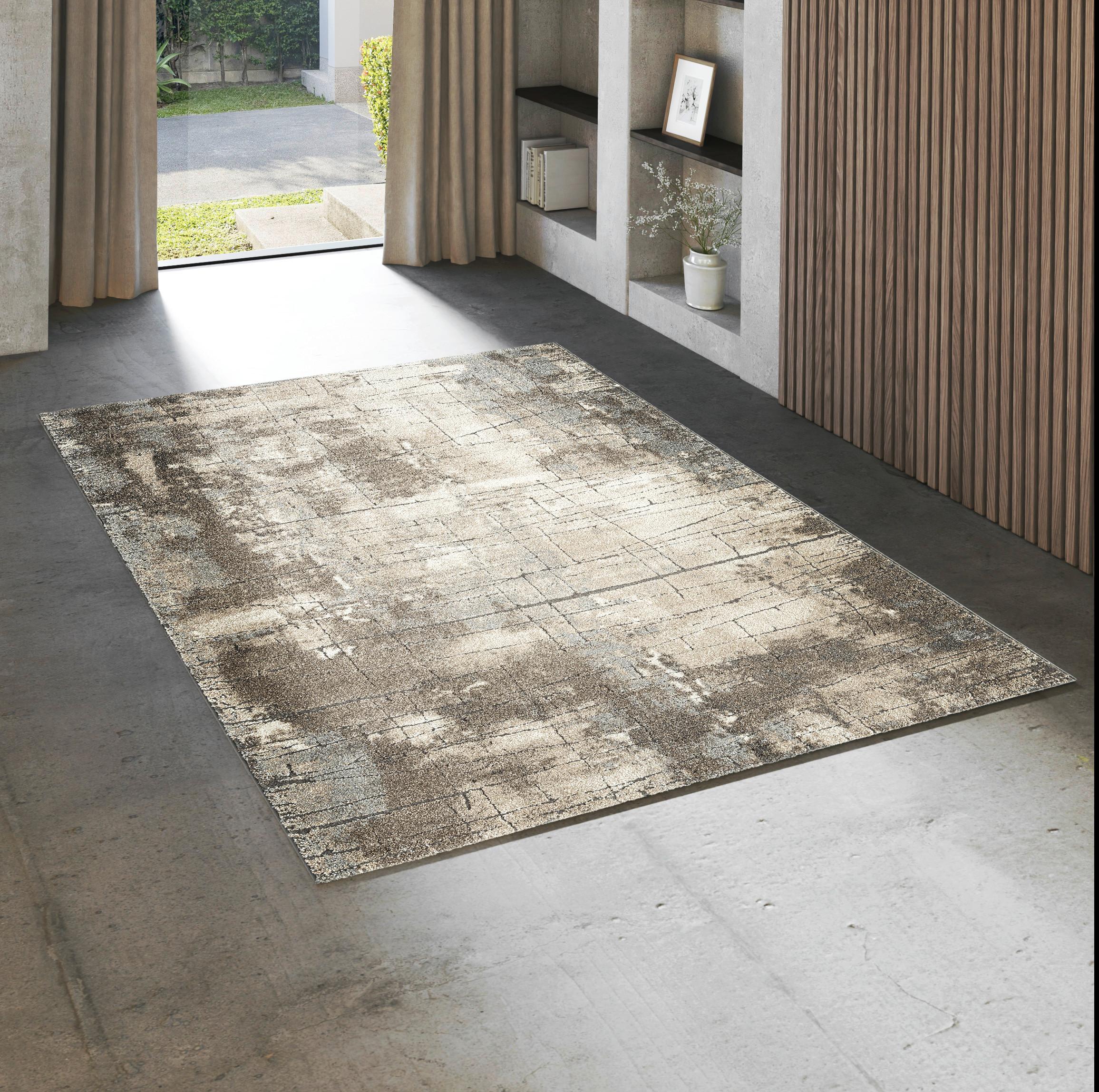 Vintage-teppich Ibiza Hellgrau Ca. 80x150cm - Hellbraun, KONVENTIONELL, Textil (80/150cm)