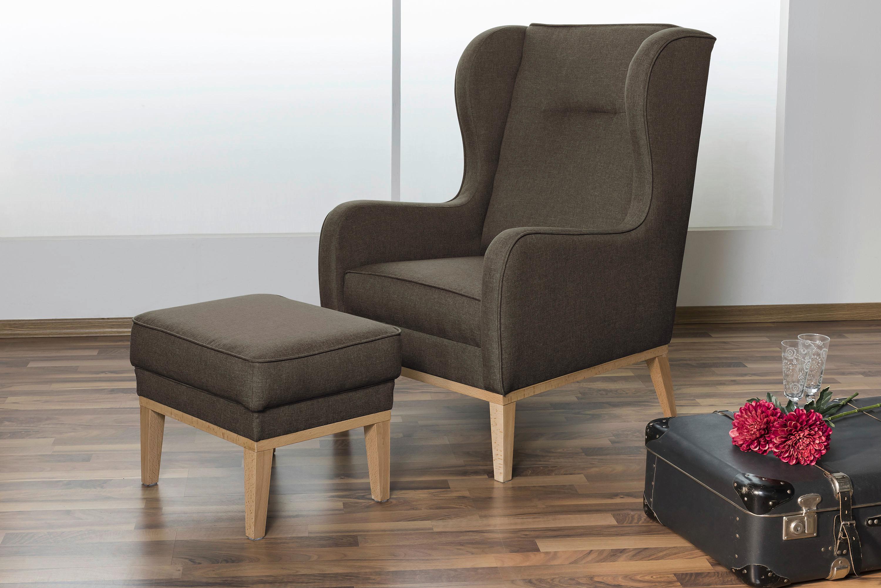 Ohrensessel Angelo - Naturfarben/Sahara, KONVENTIONELL, Textil (66/104/78cm) - Max Winzer