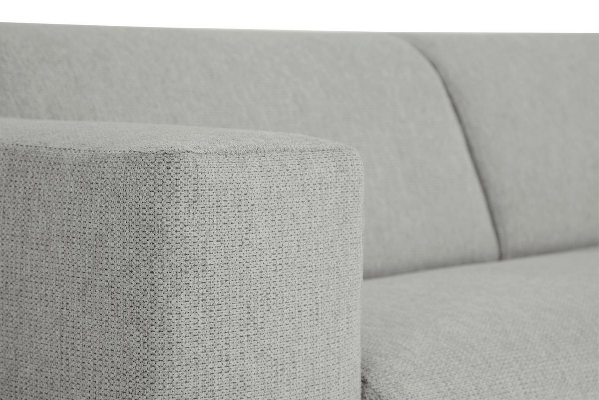 3-Sitzer-Sofa Oslo Hellgrau B: 218 cm - Hellgrau/Schwarz, Design, Textil (218/77/93cm) - MID.YOU