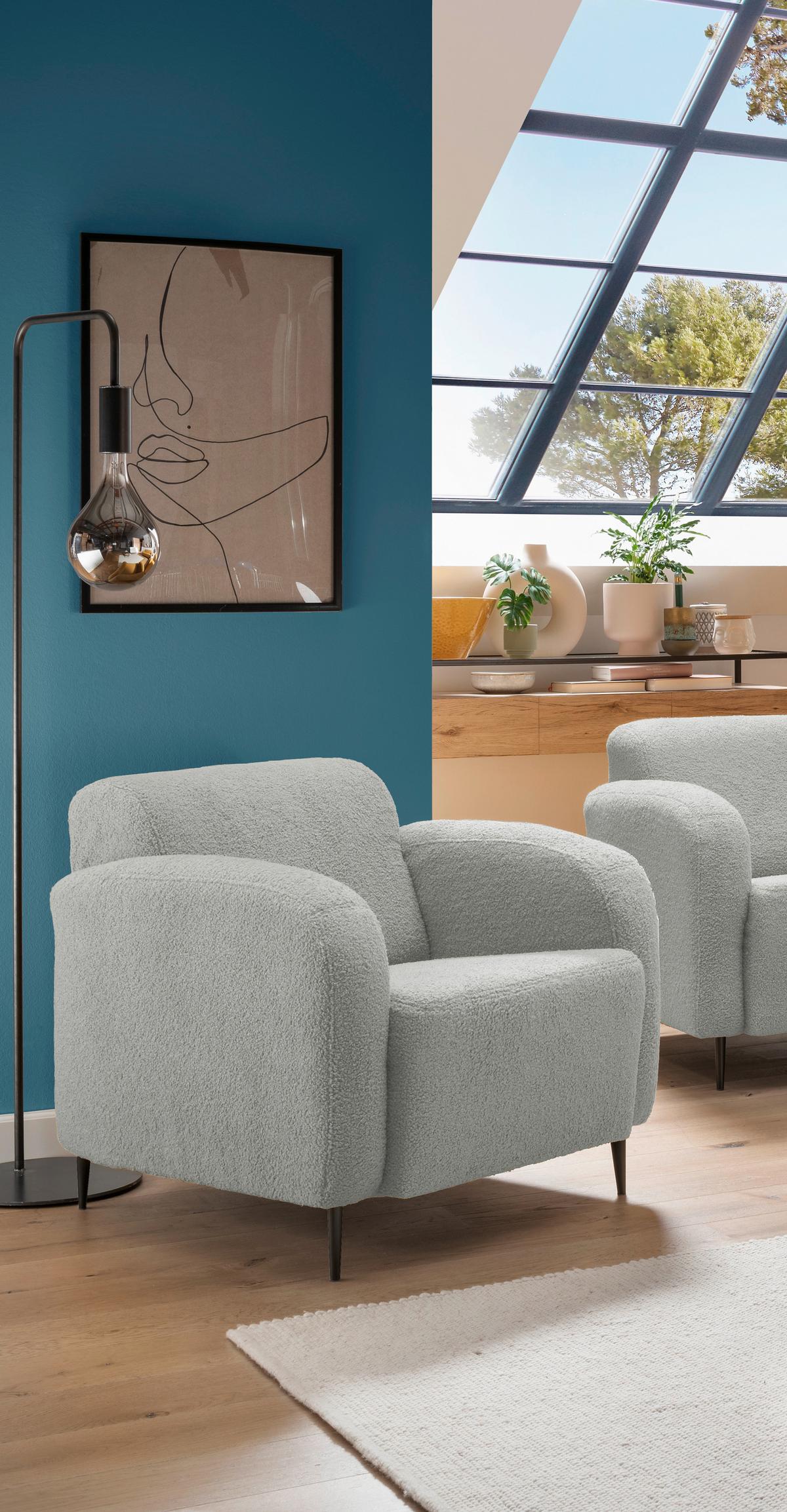 Polsterstuhl Marone Hellgrau - Hellgrau/Schwarz, MODERN, Textil (85/76/90cm) - Livetastic