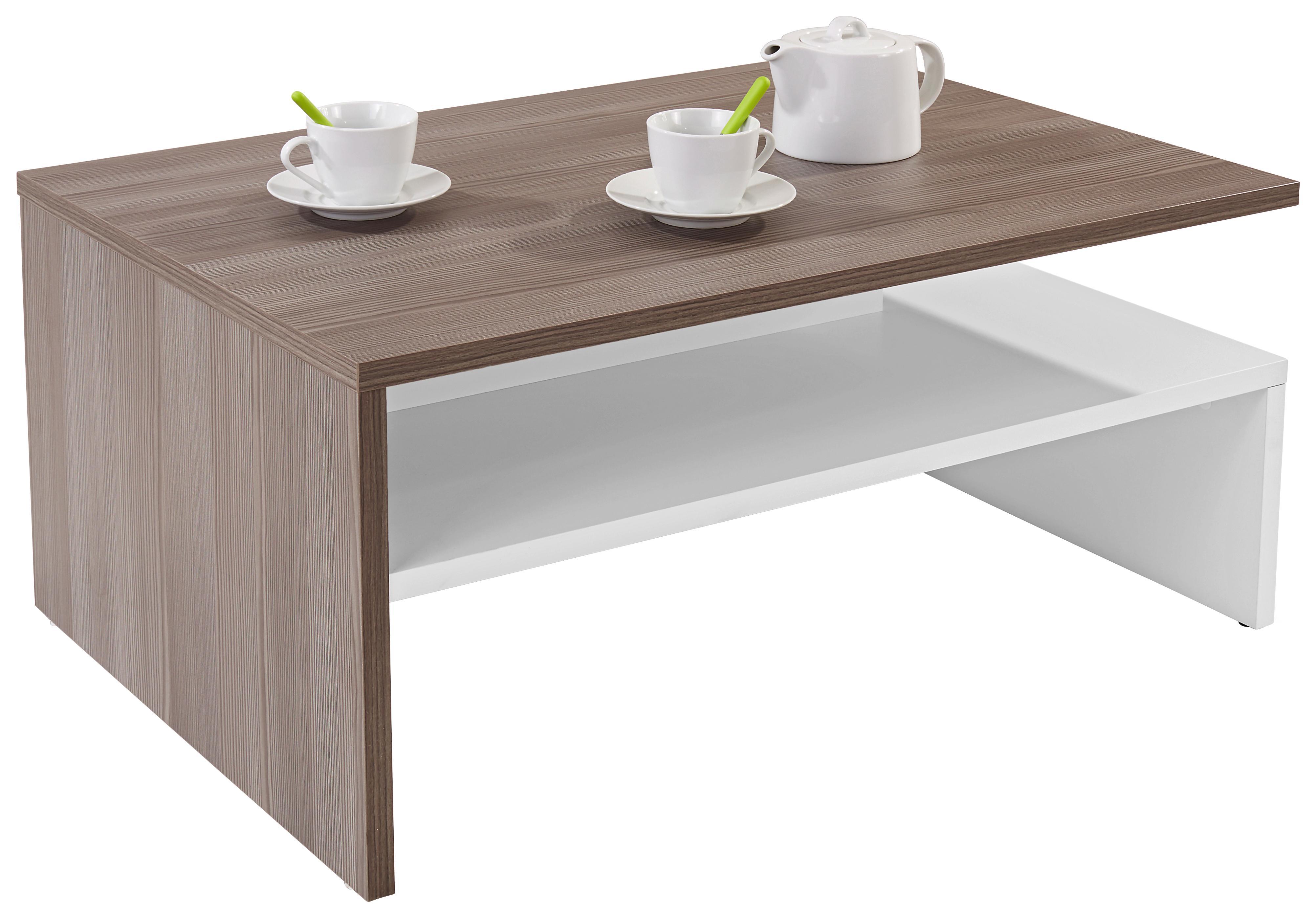 Dohányzóasztal Laura - Tölgyfa/Fehér, modern, Faalapú anyag (90/42/60cm)