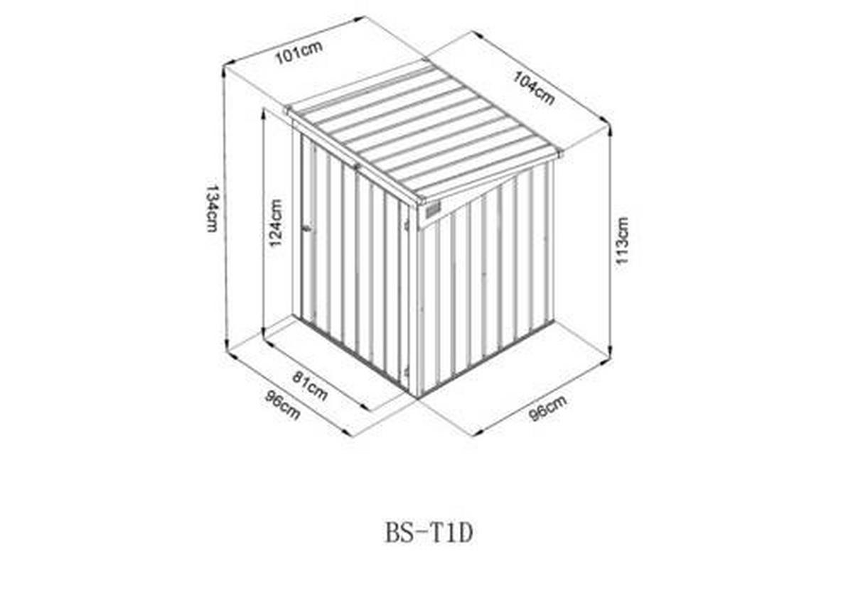 Mülltonnenbox Mülltonnenbox 3x3 - Anthrazit, Basics, Metall (104/134/101cm)