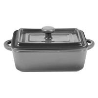Zapekacia misa ELISA 1 misa + 1 vrchák - sivá, Konventionell, keramika (16.6/9.5/7cm) - Modern Living