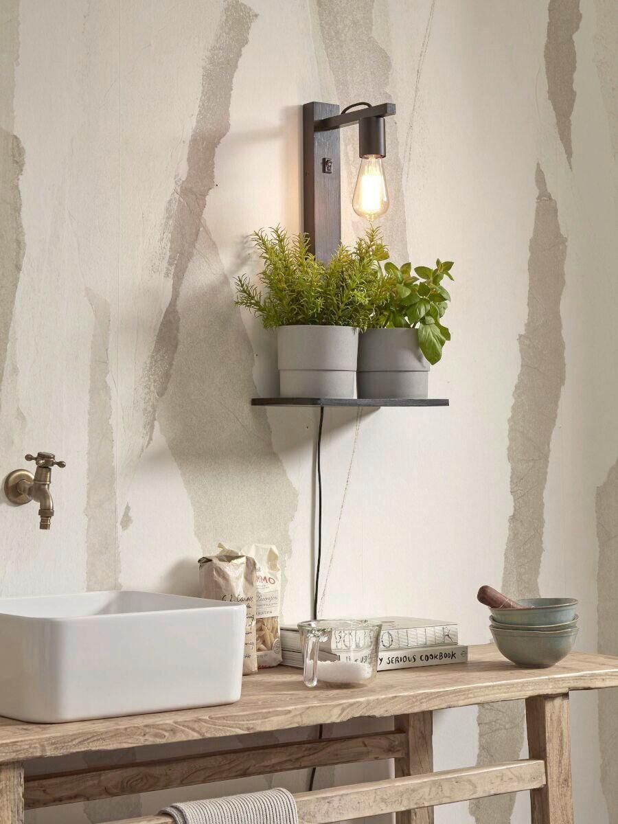 Wandleuchte Flores/W52/B - Schwarz, Trend (30/18/52cm) - Good & Mojo