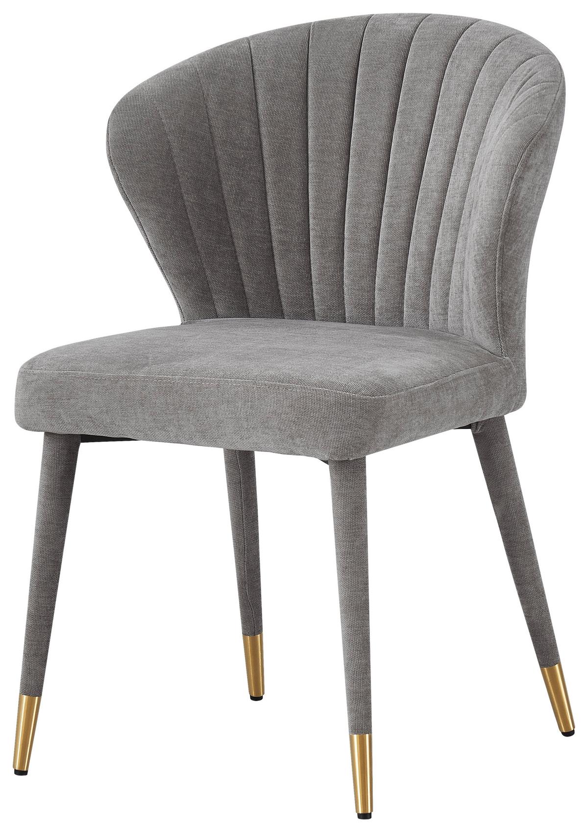 Esszimmerstuhl Angel Grau / Goldfarben - Goldfarben/Grau, MODERN, Textil/Metall (54.5/81.5/59cm) - MID.YOU