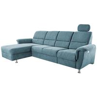 Ecksofa Parole Hellblau S:165/292 cm - Chromfarben/Hellblau, KONVENTIONELL, Textil (165/292cm) - Livetastic