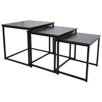 Kisasztal Szett Carmen - fekete, Trend, faalapú anyag/fém (40-42/35-39/36cm)