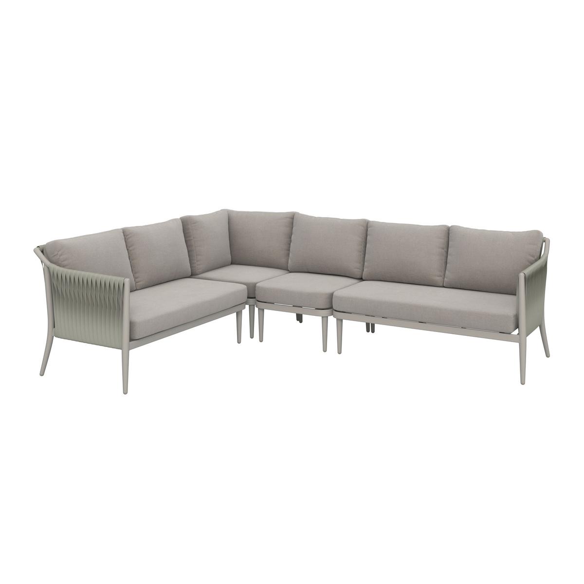 TERASOVÁ SEDACIA SÚPRAVA ALVINA - krémová, Modern, kov/textil (259/74/199cm) - Bessagi Garden