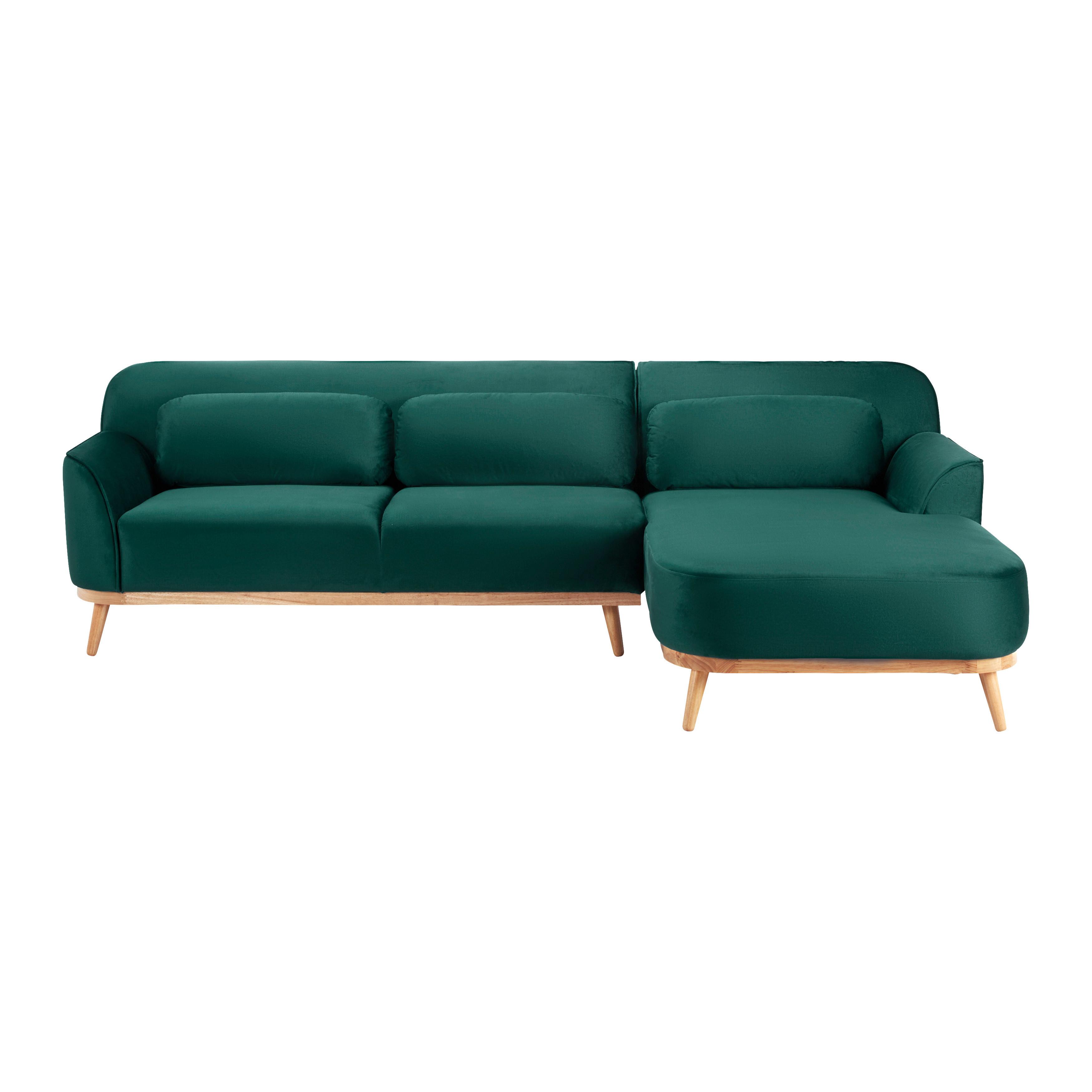 SEdací souprava ADRIANA zelená - zelená/přírodní barvy, Moderní, dřevo/textil (268/77/161cm) - Bessagi Home