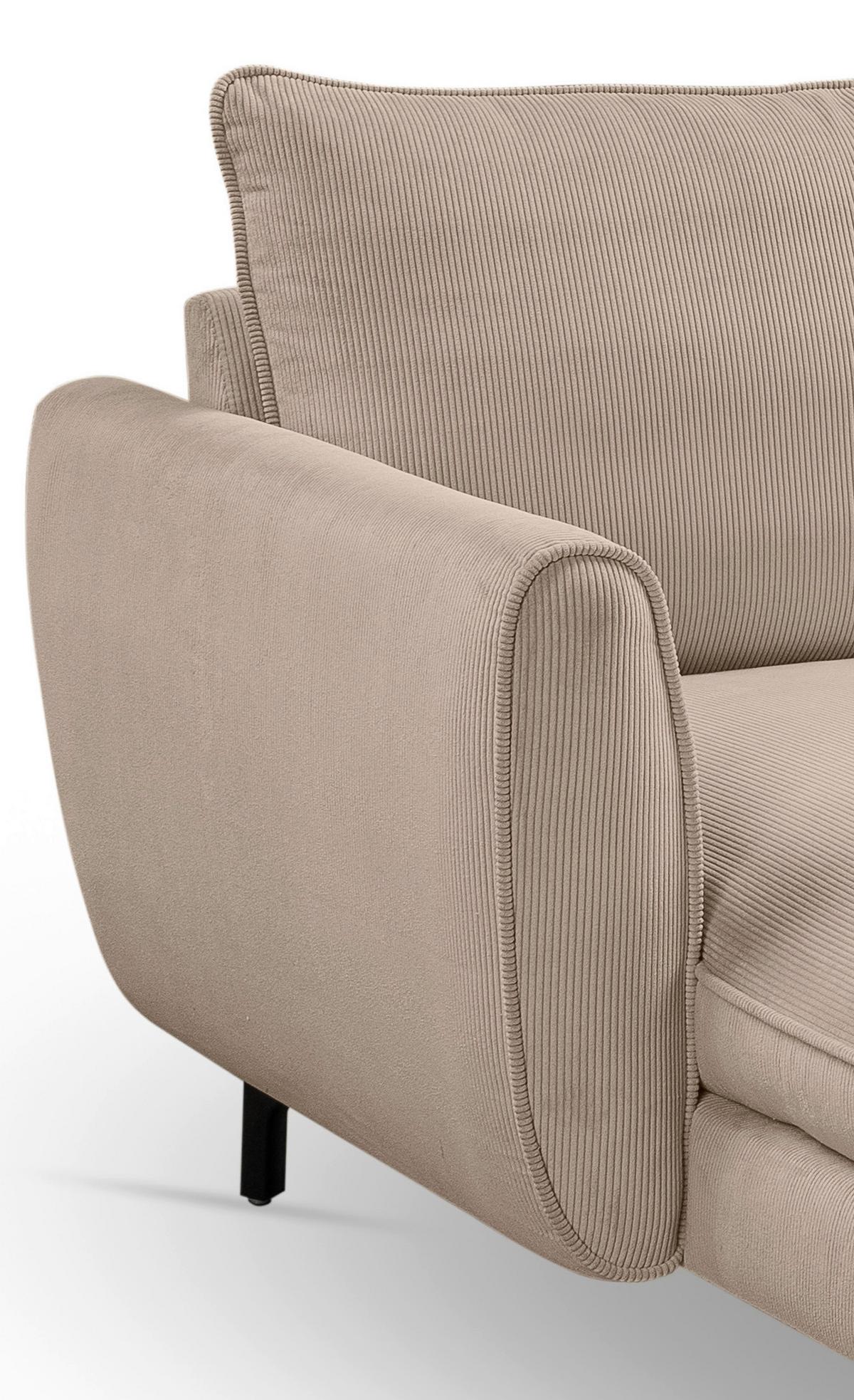 Wohnlandschaft Toronto Beige U: 165x361x168cm - Beige/Schwarz, Basics, Holz/Textil (165/361/168cm) - MID.YOU