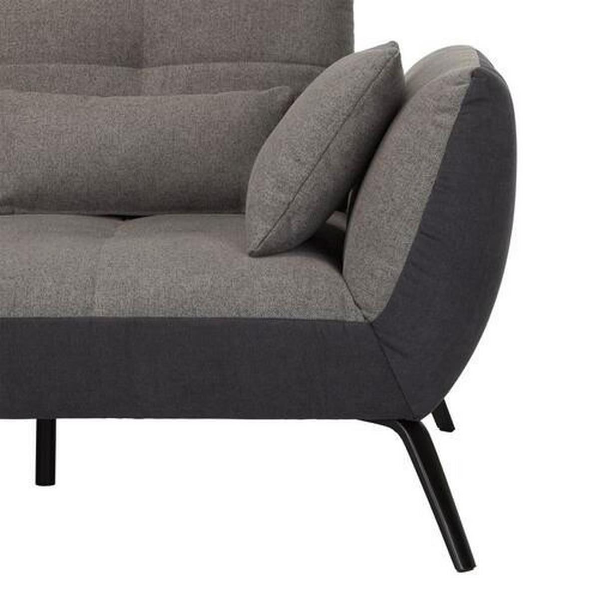 TRENDY, levá, antracitová, s 3 bederními polštáři - černá/tmavě šedá, Moderní, kov/kompozitní dřevo (250/310cm) - Premium Living