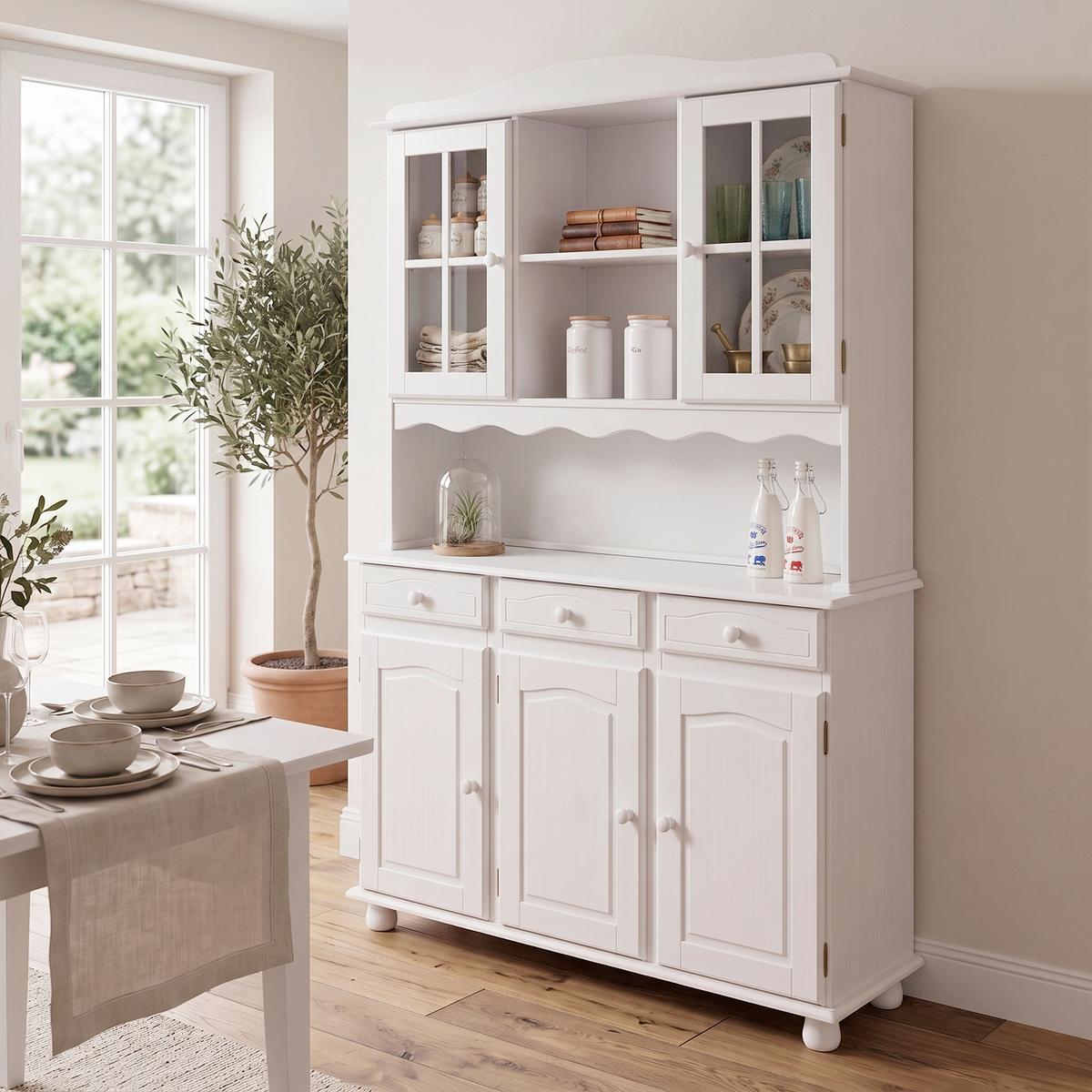 Kredenc SIENA 130 cm bílá - bílá, Lifestyle, dřevo (130/198/43cm) - P & B