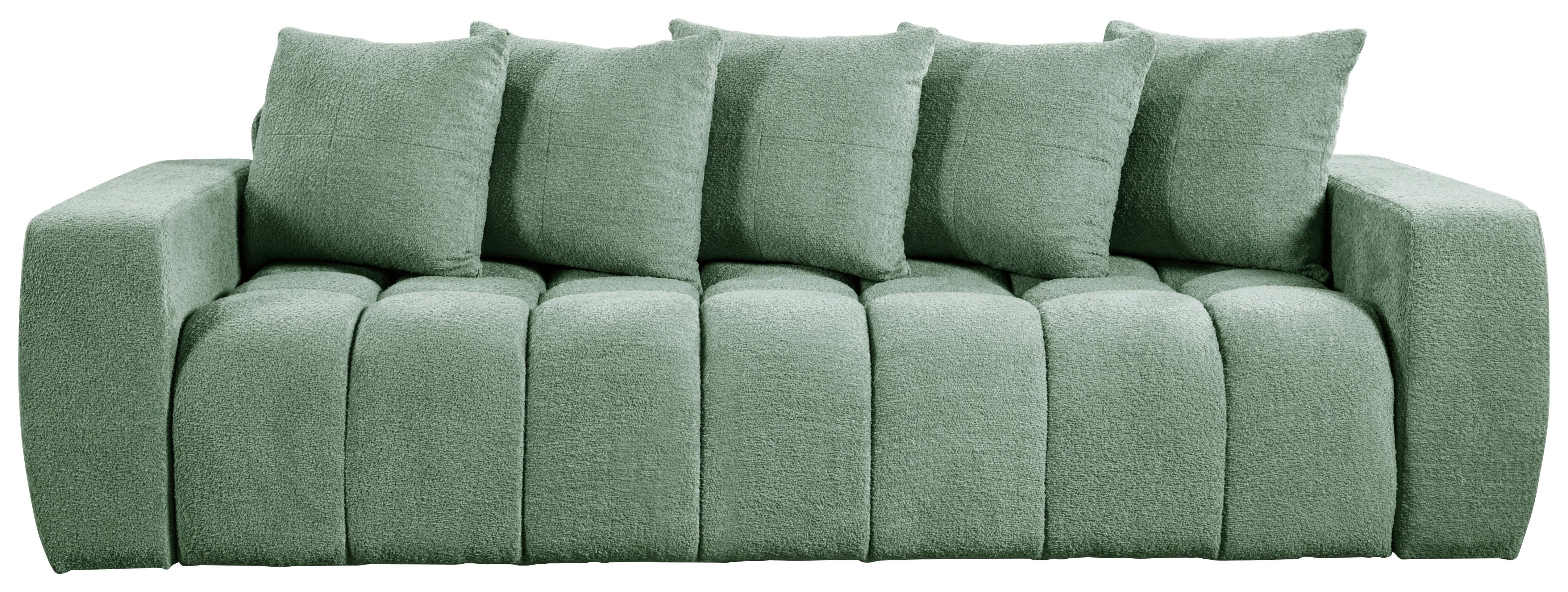 Schlafsofa Cloud Mint B: 250 cm - Schwarz/Mintgrün, Basics, Textil (250/86/140cm) - Livetastic